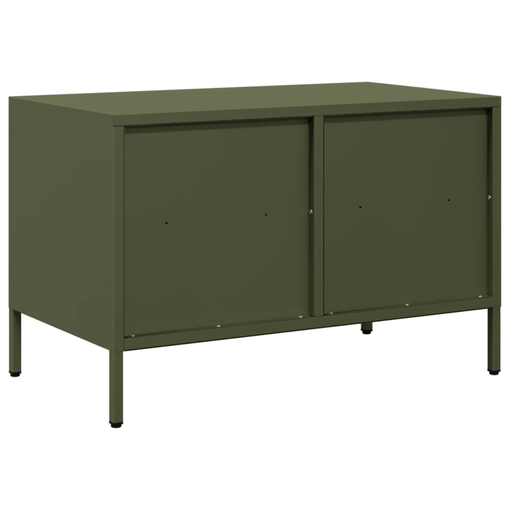 vidaXL Dulap TV, verde măsliniu, 68x39x43,5 cm, oțel laminat la rece vidaXL Dulap TV, verde măsliniu, 68x39x43,5 cm, oțel laminat la rece
