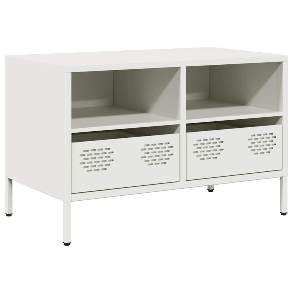 vidaXL Dulap TV, alb, 68x39x43,5 cm, oțel laminat la rece vidaXL Dulap TV, alb, 68x39x43,5 cm, oțel laminat la rece