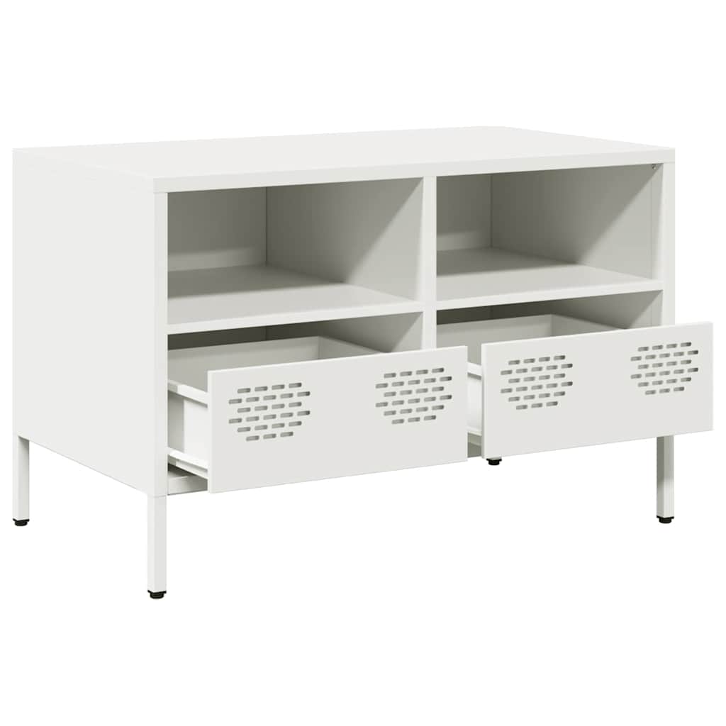 vidaXL Dulap TV, alb, 68x39x43,5 cm, oțel laminat la rece vidaXL Dulap TV, alb, 68x39x43,5 cm, oțel laminat la rece
