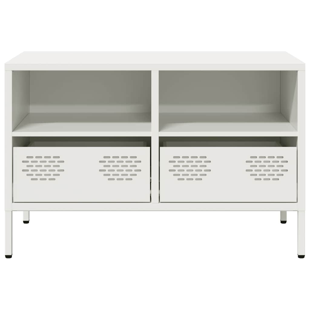 vidaXL Dulap TV, alb, 68x39x43,5 cm, oțel laminat la rece vidaXL Dulap TV, alb, 68x39x43,5 cm, oțel laminat la rece