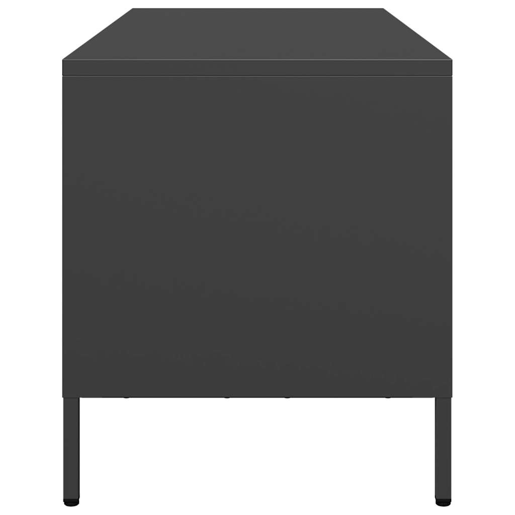 vidaXL Dulap TV, negru, 101,5x39x43,5 cm, oțel laminat la rece