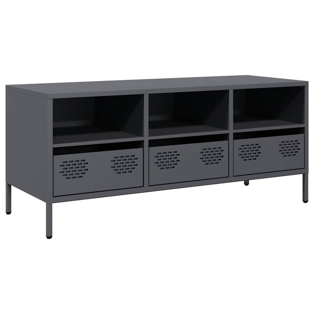 vidaXL Dulap TV, antracit, 101,5x39x43,5 cm, oțel laminat la rece