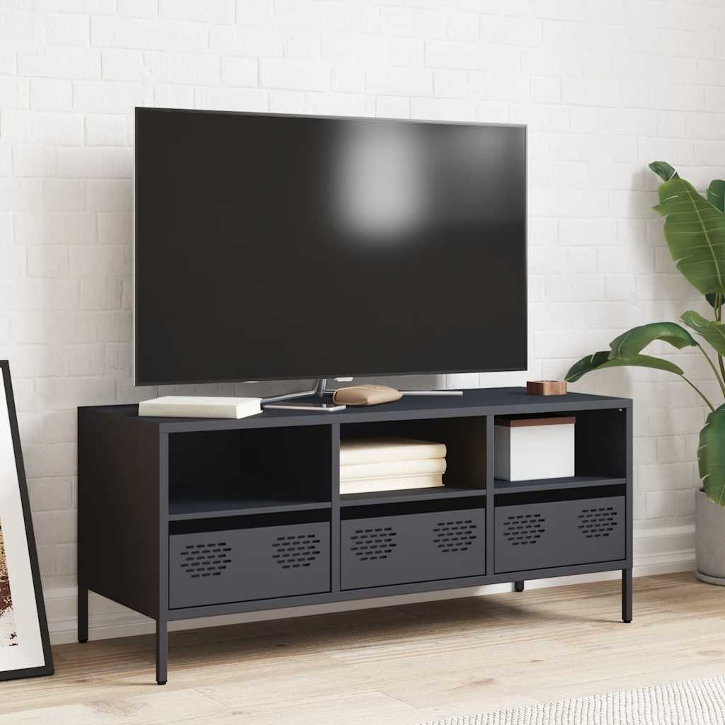 vidaXL Dulap TV, antracit, 101,5x39x43,5 cm, oțel laminat la rece