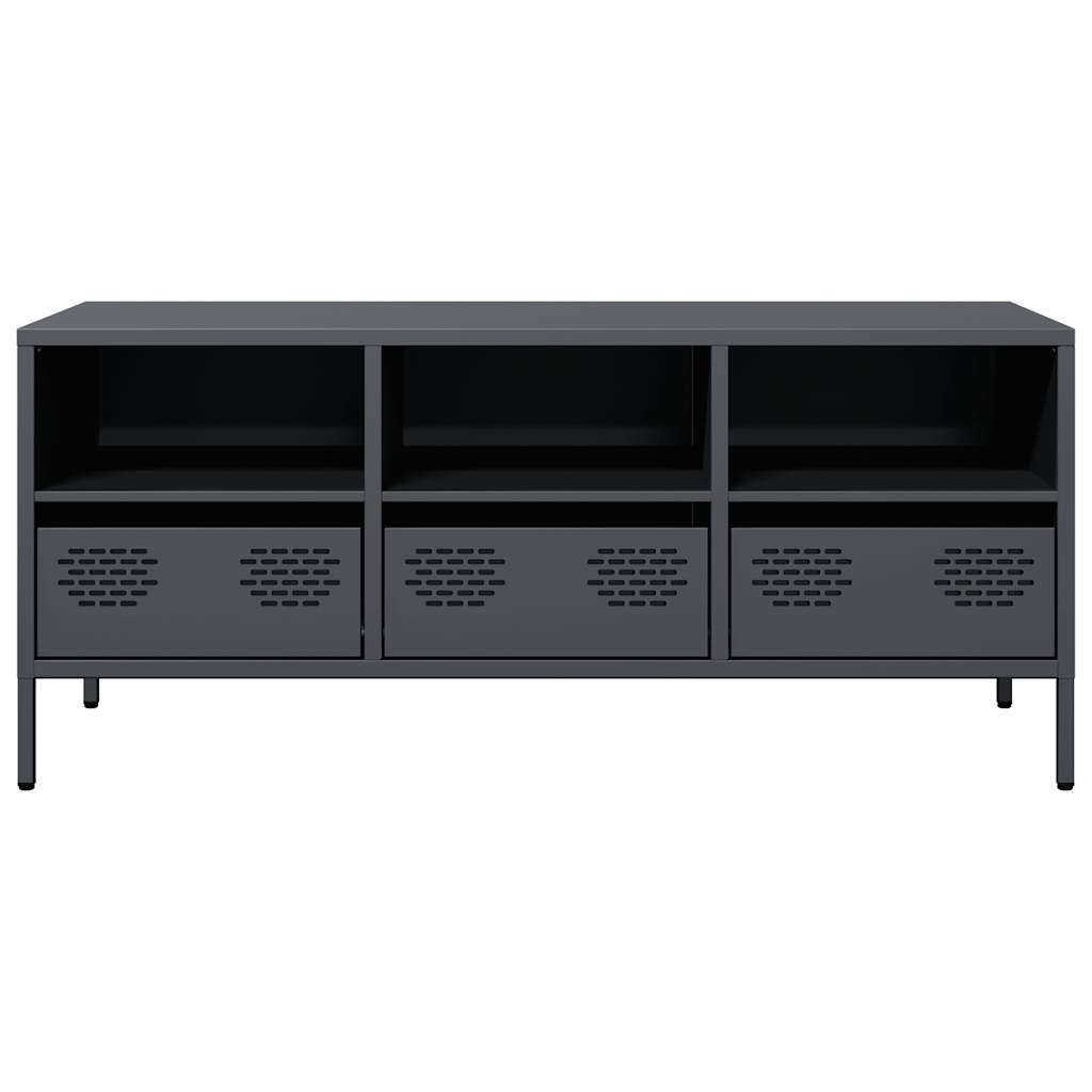 vidaXL Dulap TV, antracit, 101,5x39x43,5 cm, oțel laminat la rece