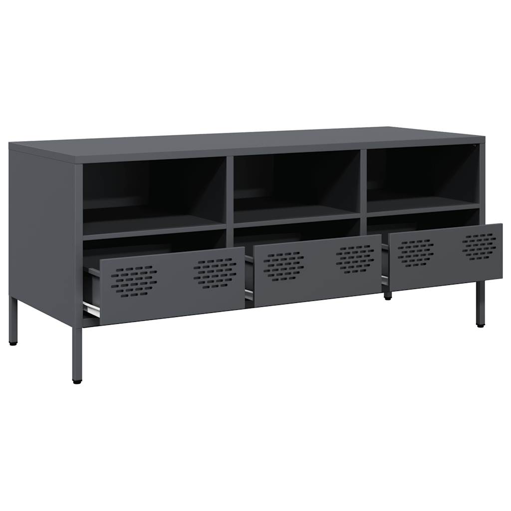 vidaXL Dulap TV, antracit, 101,5x39x43,5 cm, oțel laminat la rece