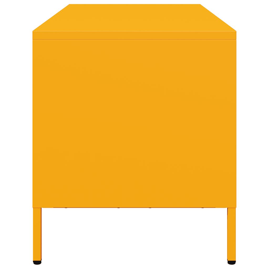 vidaXL Dulap TV, galben muștar, 101,5x39x43,5 cm, oțel laminat la rece