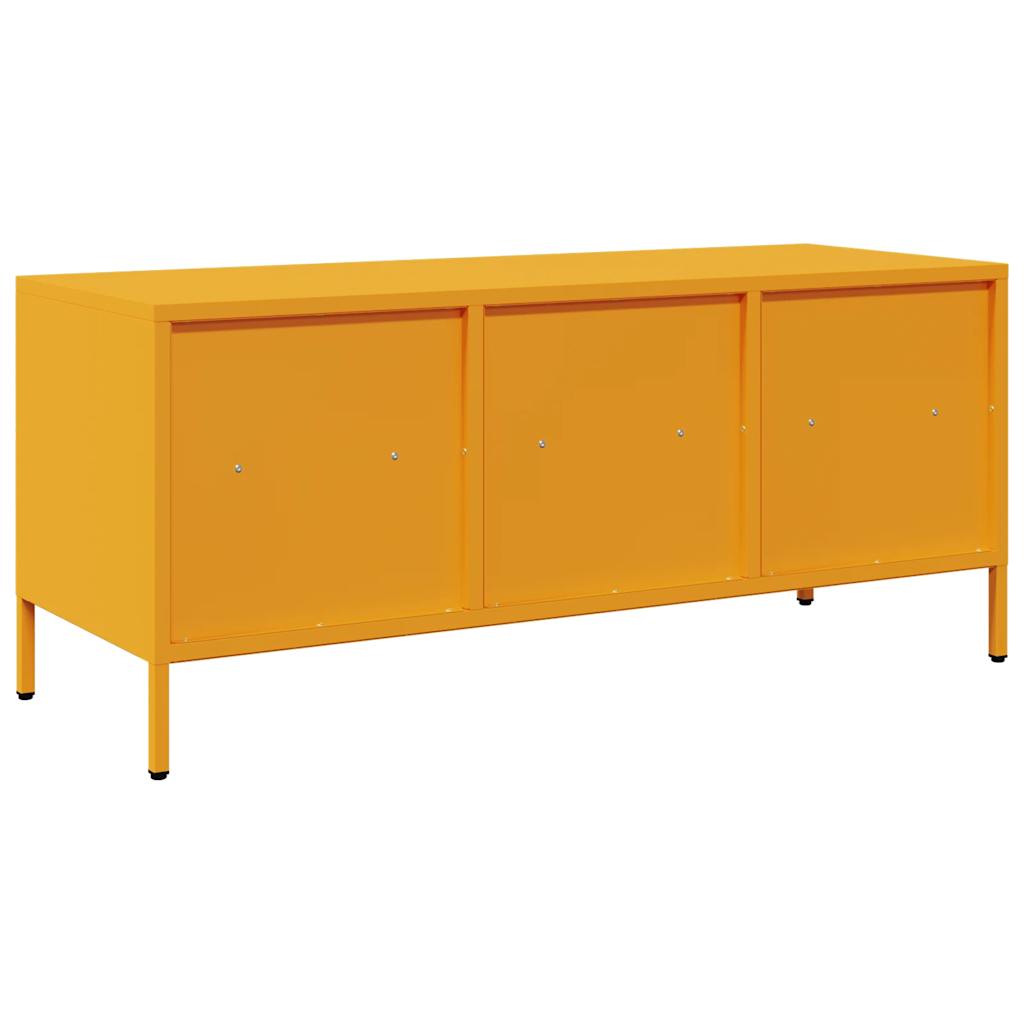 vidaXL Dulap TV, galben muștar, 101,5x39x43,5 cm, oțel laminat la rece