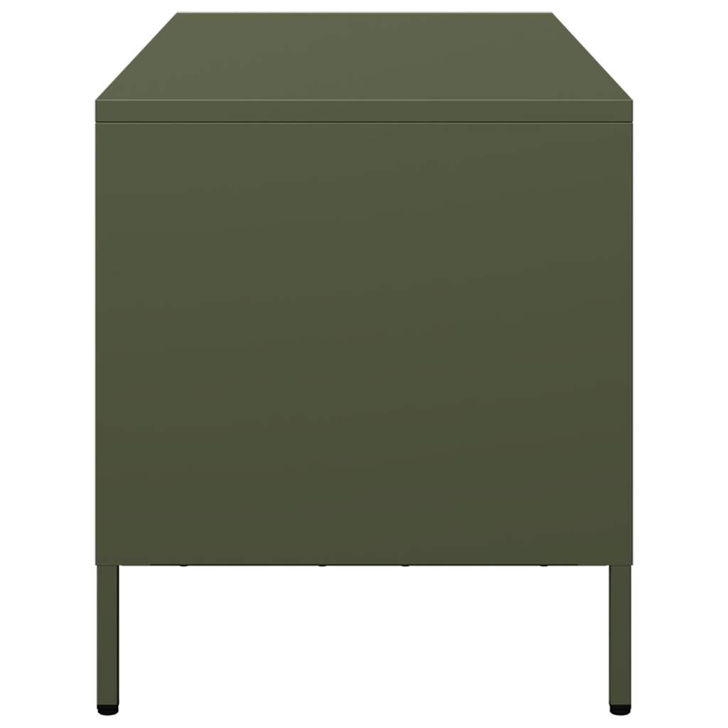 vidaXL Dulap TV, verde măsliniu, 101,5x39x43,5cm, oțel laminat la rece