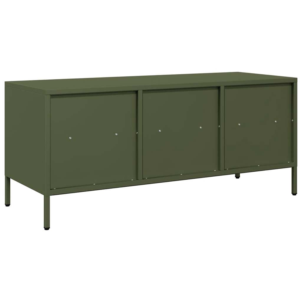 vidaXL Dulap TV, verde măsliniu, 101,5x39x43,5cm, oțel laminat la rece