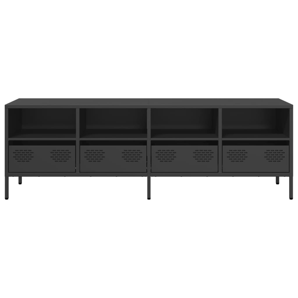 vidaXL Dulap TV, negru, 135x39x43,5 cm, oțel laminat la rece