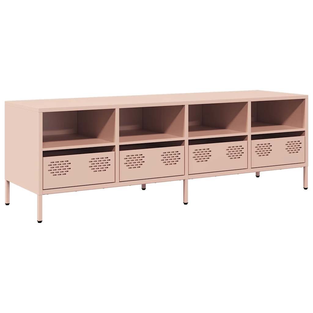 vidaXL Dulap TV, roz, 135x39x43,5 cm, oțel laminat la rece vidaXL Dulap TV, roz, 135x39x43,5 cm, oțel laminat la rece