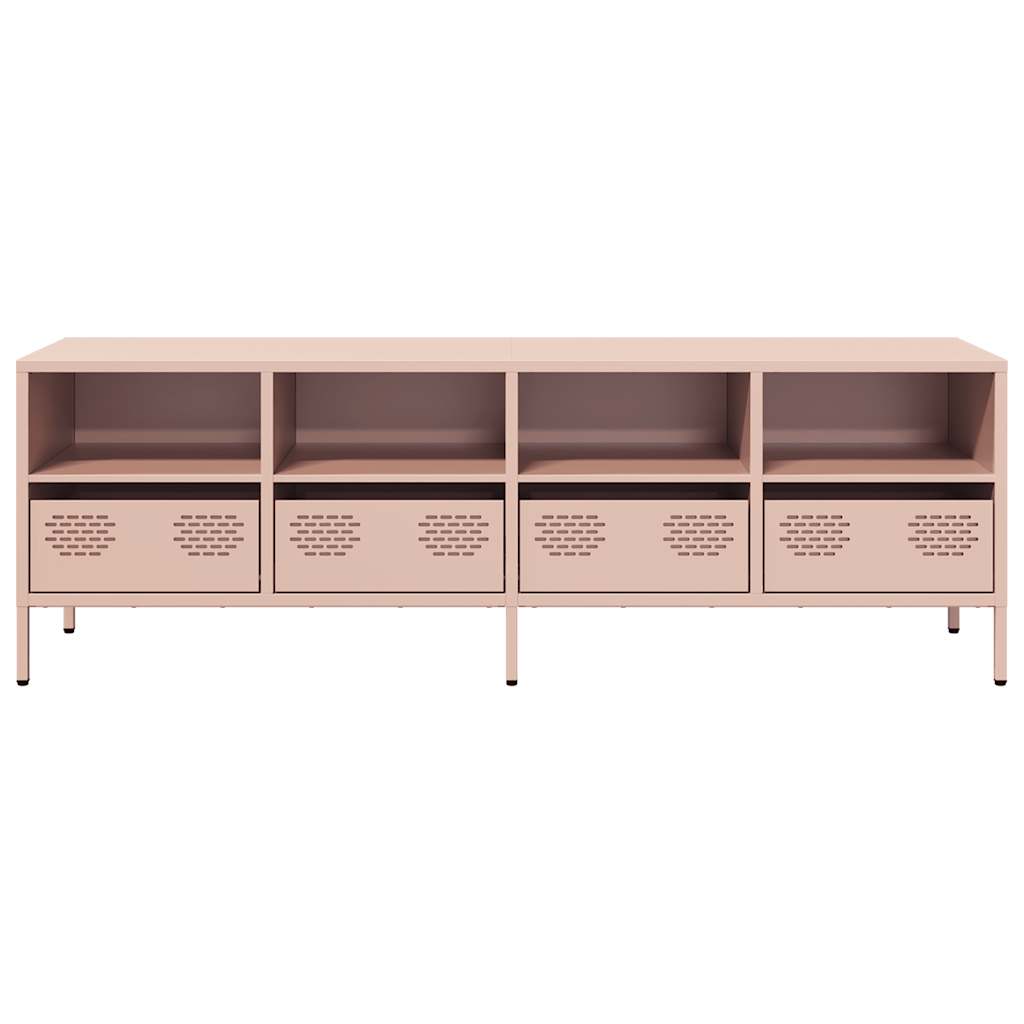 vidaXL Dulap TV, roz, 135x39x43,5 cm, oțel laminat la rece vidaXL Dulap TV, roz, 135x39x43,5 cm, oțel laminat la rece