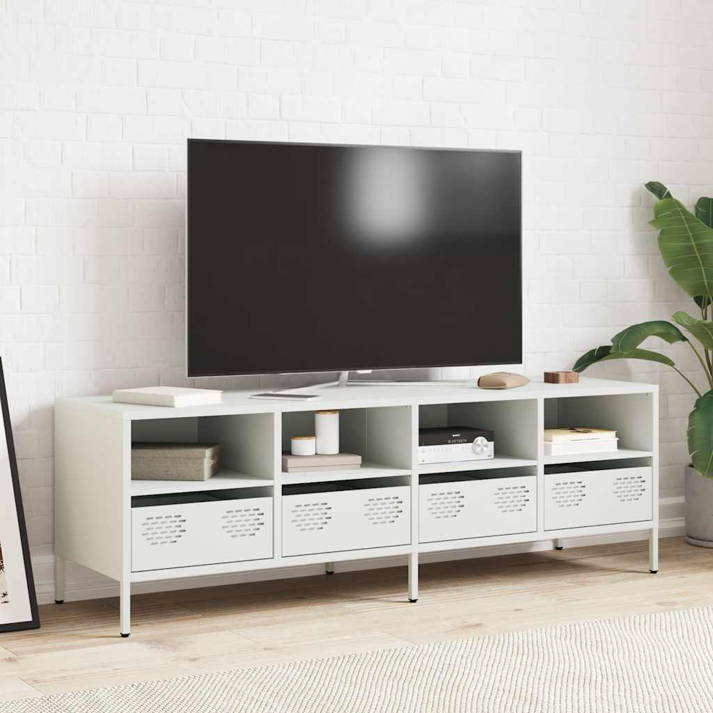 vidaXL Dulap TV, alb, 135x39x43,5 cm, oțel laminat la rece vidaXL Dulap TV, alb, 135x39x43,5 cm, oțel laminat la rece
