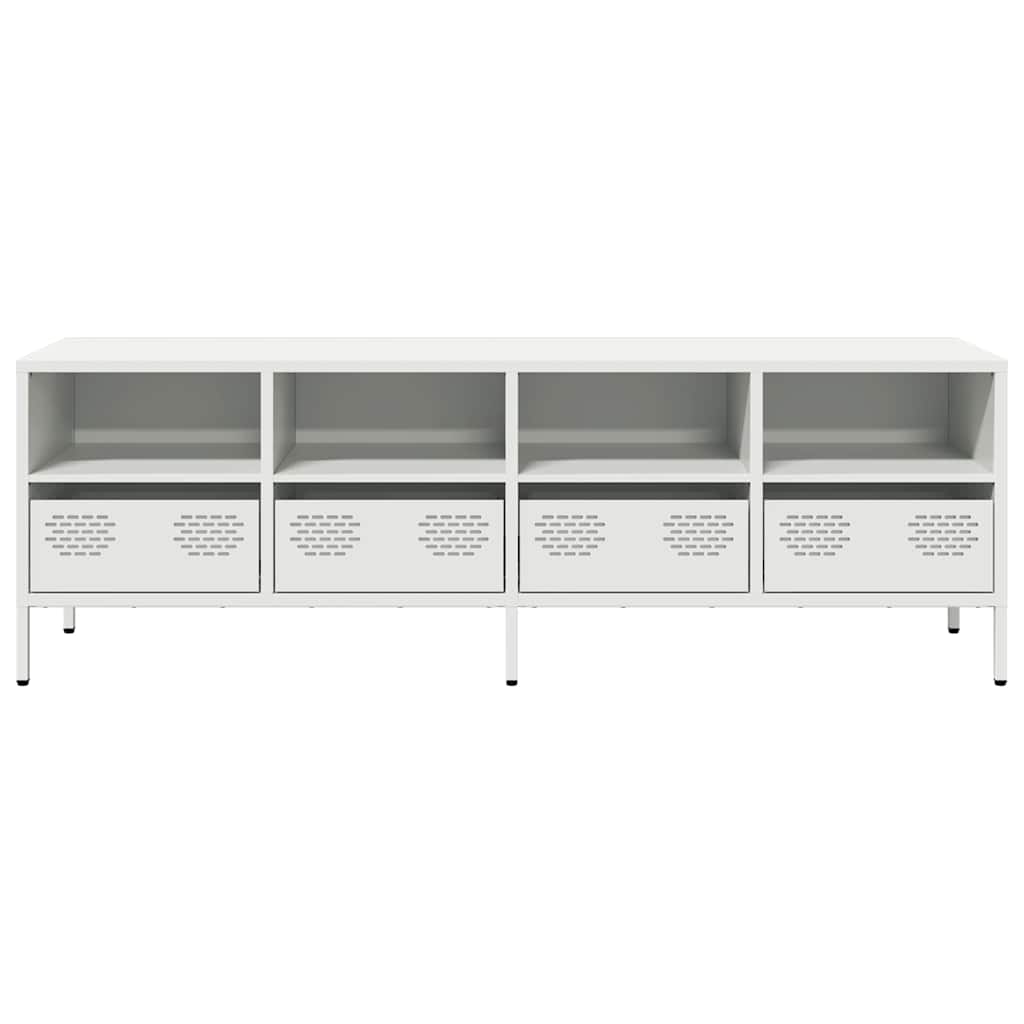 vidaXL Dulap TV, alb, 135x39x43,5 cm, oțel laminat la rece vidaXL Dulap TV, alb, 135x39x43,5 cm, oțel laminat la rece
