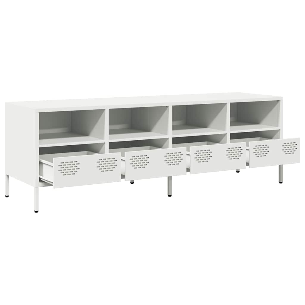 vidaXL Dulap TV, alb, 135x39x43,5 cm, oțel laminat la rece vidaXL Dulap TV, alb, 135x39x43,5 cm, oțel laminat la rece