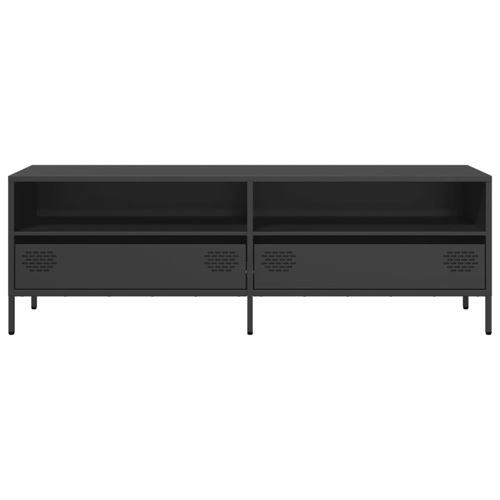vidaXL Dulap TV, negru, 135x39x43,5 cm, oțel laminat la rece