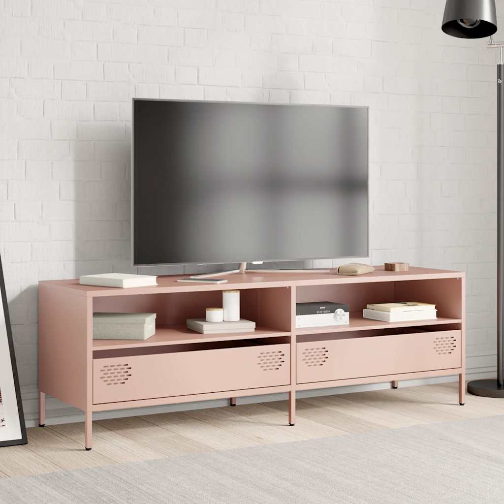 vidaXL Dulap TV, roz, 135x39x43,5 cm, oțel laminat la rece vidaXL Dulap TV, roz, 135x39x43,5 cm, oțel laminat la rece