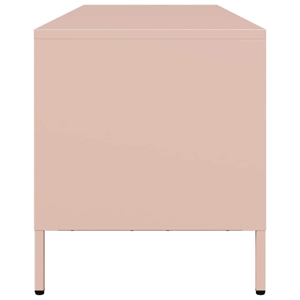 vidaXL Dulap TV, roz, 135x39x43,5 cm, oțel laminat la rece vidaXL Dulap TV, roz, 135x39x43,5 cm, oțel laminat la rece