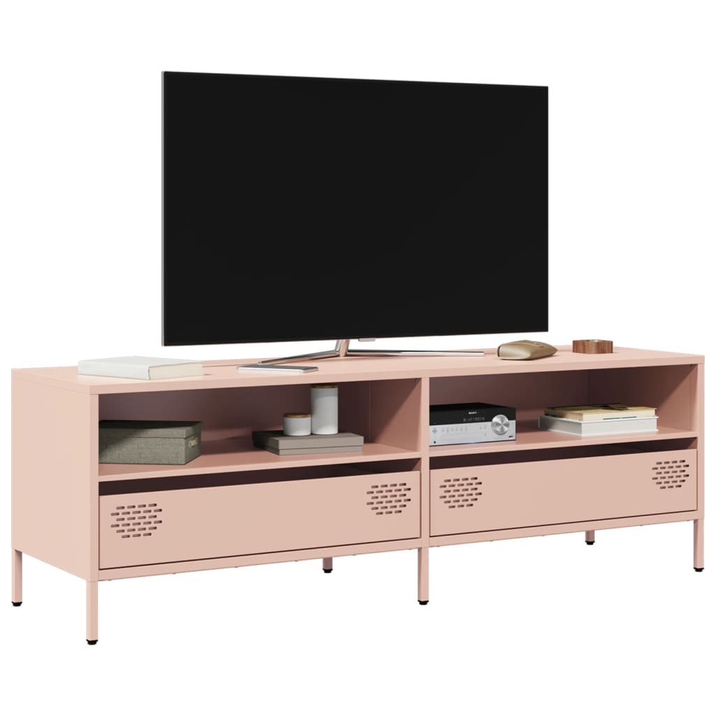 vidaXL Dulap TV, roz, 135x39x43,5 cm, oțel laminat la rece vidaXL Dulap TV, roz, 135x39x43,5 cm, oțel laminat la rece