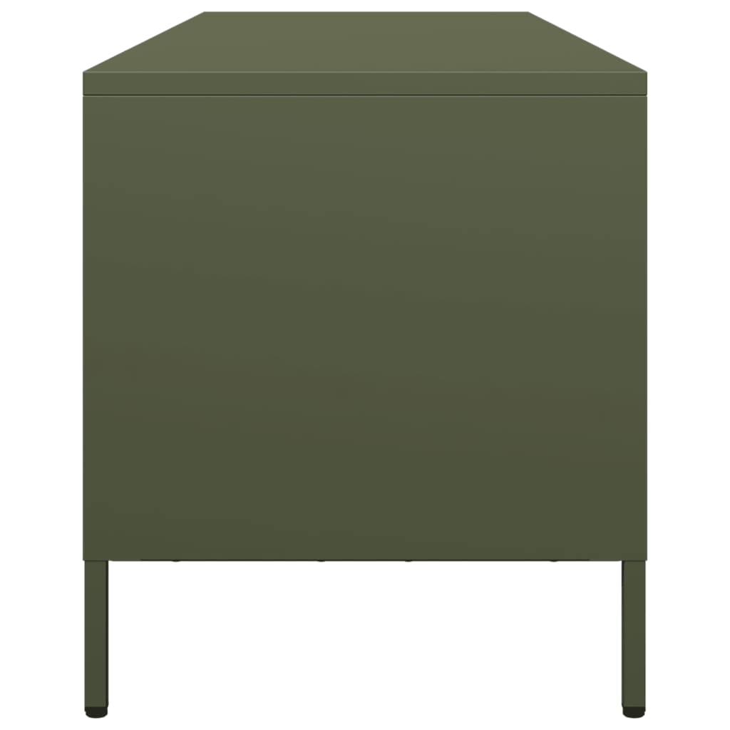 vidaXL Dulap TV, verde măsliniu, 135x39x43,5 cm, oțel laminat la rece vidaXL Dulap TV, verde măsliniu, 135x39x43,5 cm, oțel laminat la rece