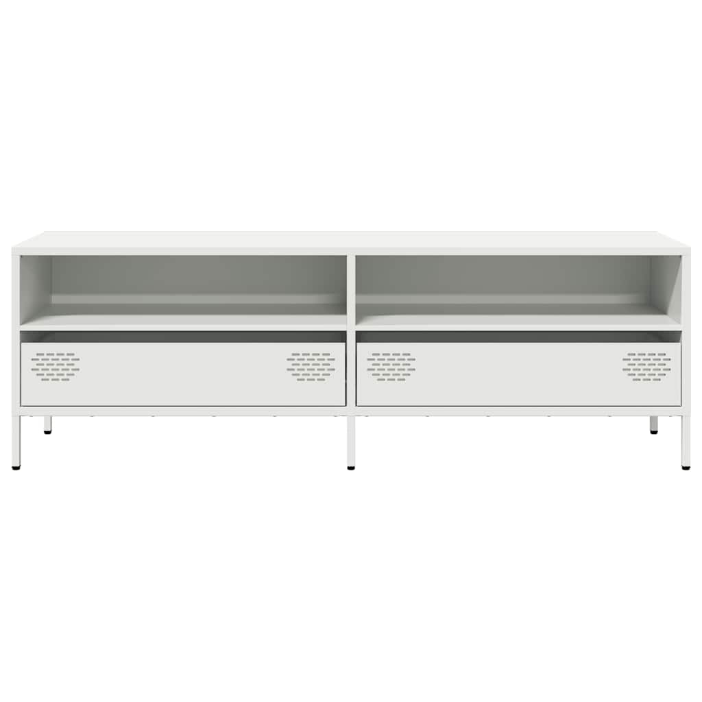 vidaXL Dulap TV, alb, 135x39x43,5 cm, oțel laminat la rece vidaXL Dulap TV, alb, 135x39x43,5 cm, oțel laminat la rece