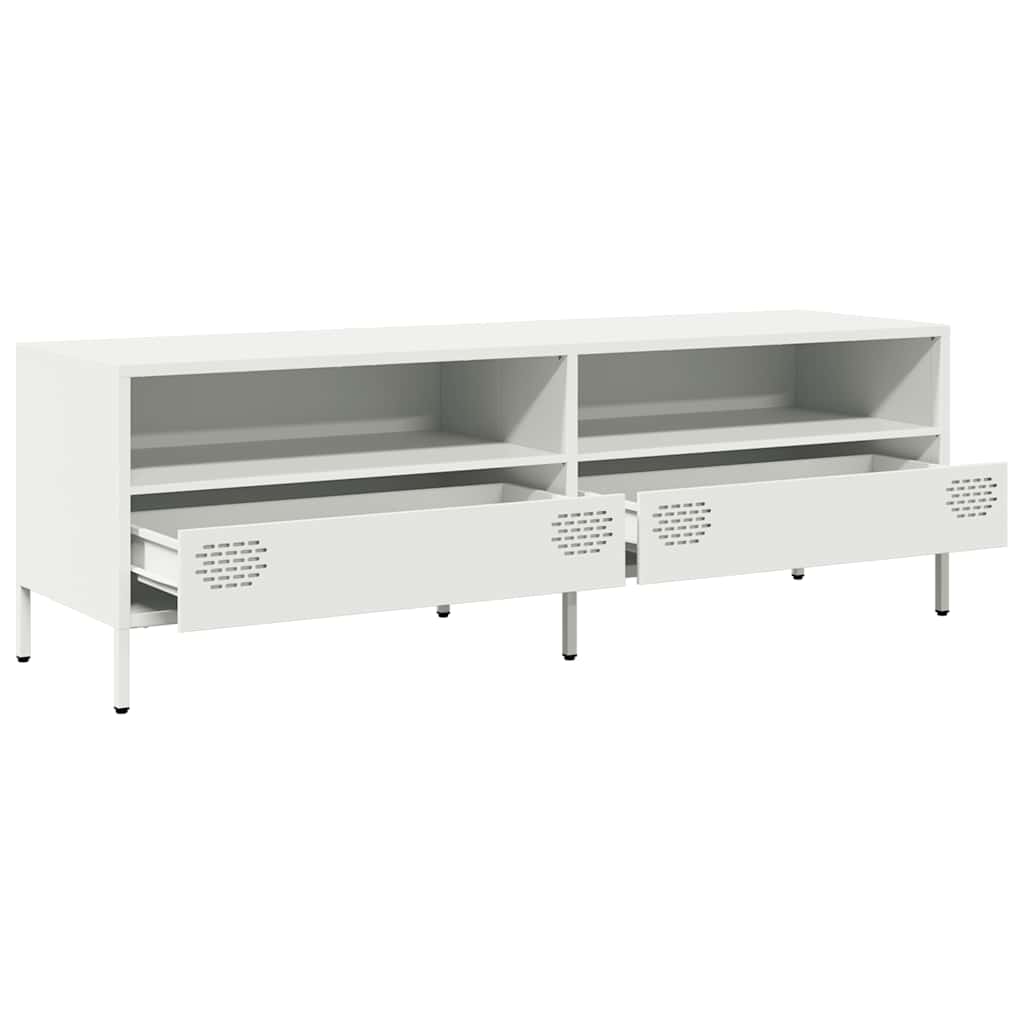 vidaXL Dulap TV, alb, 135x39x43,5 cm, oțel laminat la rece vidaXL Dulap TV, alb, 135x39x43,5 cm, oțel laminat la rece