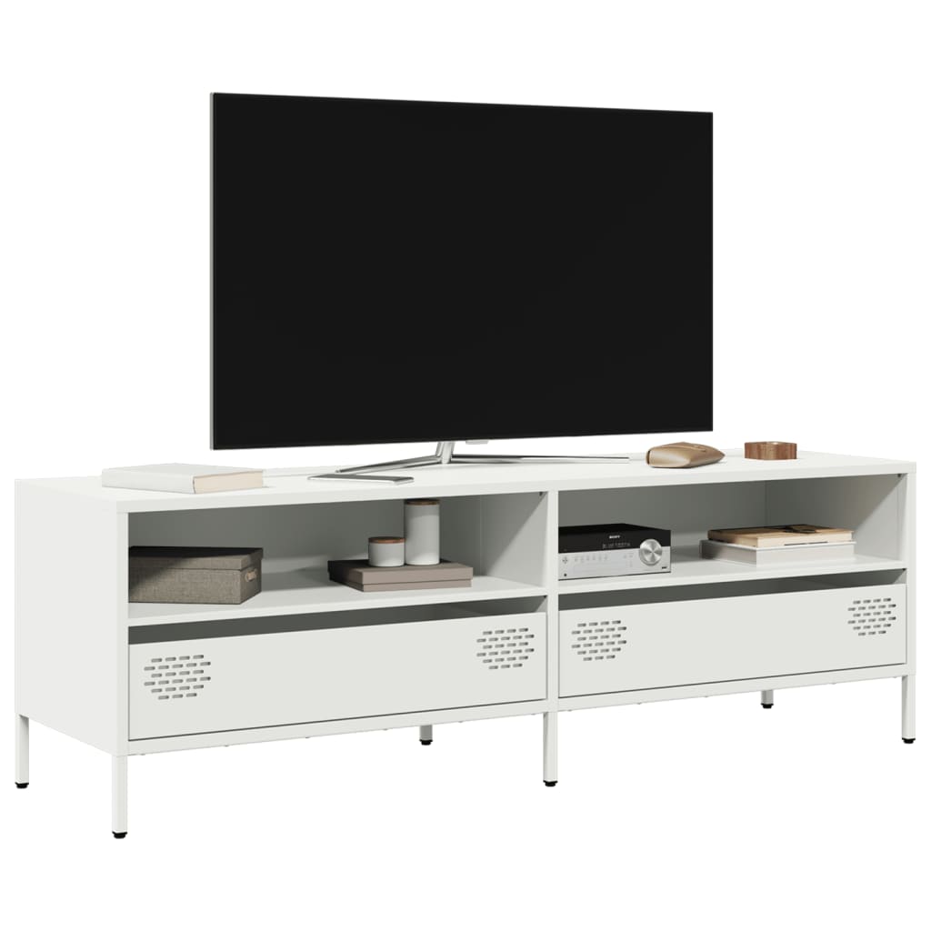 vidaXL Dulap TV, alb, 135x39x43,5 cm, oțel laminat la rece vidaXL Dulap TV, alb, 135x39x43,5 cm, oțel laminat la rece