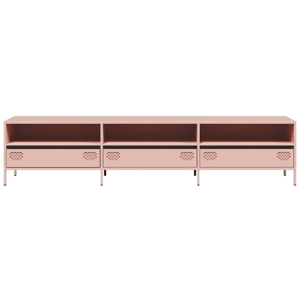 vidaXL Dulap TV, roz, 202x39x43,5 cm, oțel laminat la rece vidaXL Dulap TV, roz, 202x39x43,5 cm, oțel laminat la rece