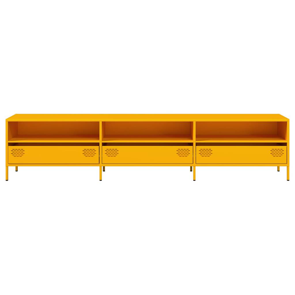 vidaXL Dulap TV, galben muștar, 202x39x43,5 cm, oțel laminat la rece