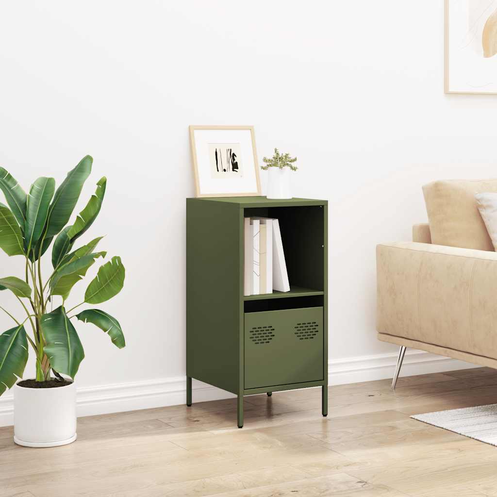 vidaXL Dulap, verde măsliniu, 35x39x73,5 cm, oțel laminat la rece vidaXL Dulap, verde măsliniu, 35x39x73,5 cm, oțel laminat la rece