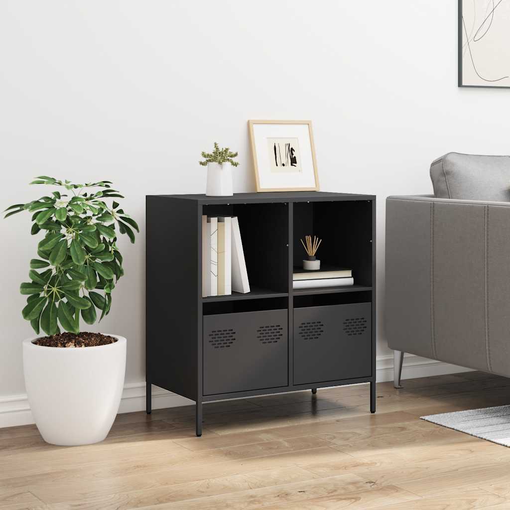 vidaXL Dulap, negru, 68x39x73,5 cm, oțel laminat la rece