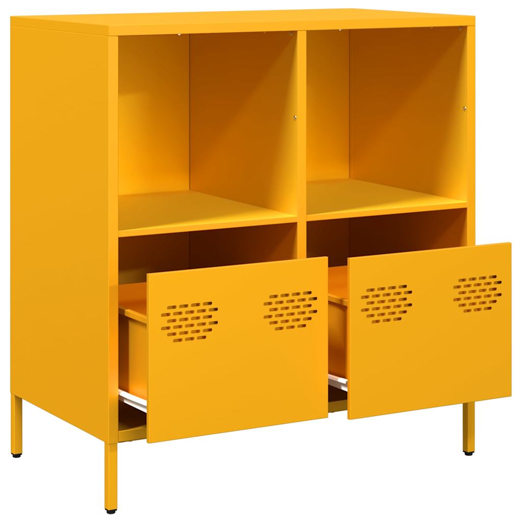 vidaXL Dulap, galben muștar, 68x39x73,5 cm, oțel laminat la rece vidaXL Dulap, galben muștar, 68x39x73,5 cm, oțel laminat la rece