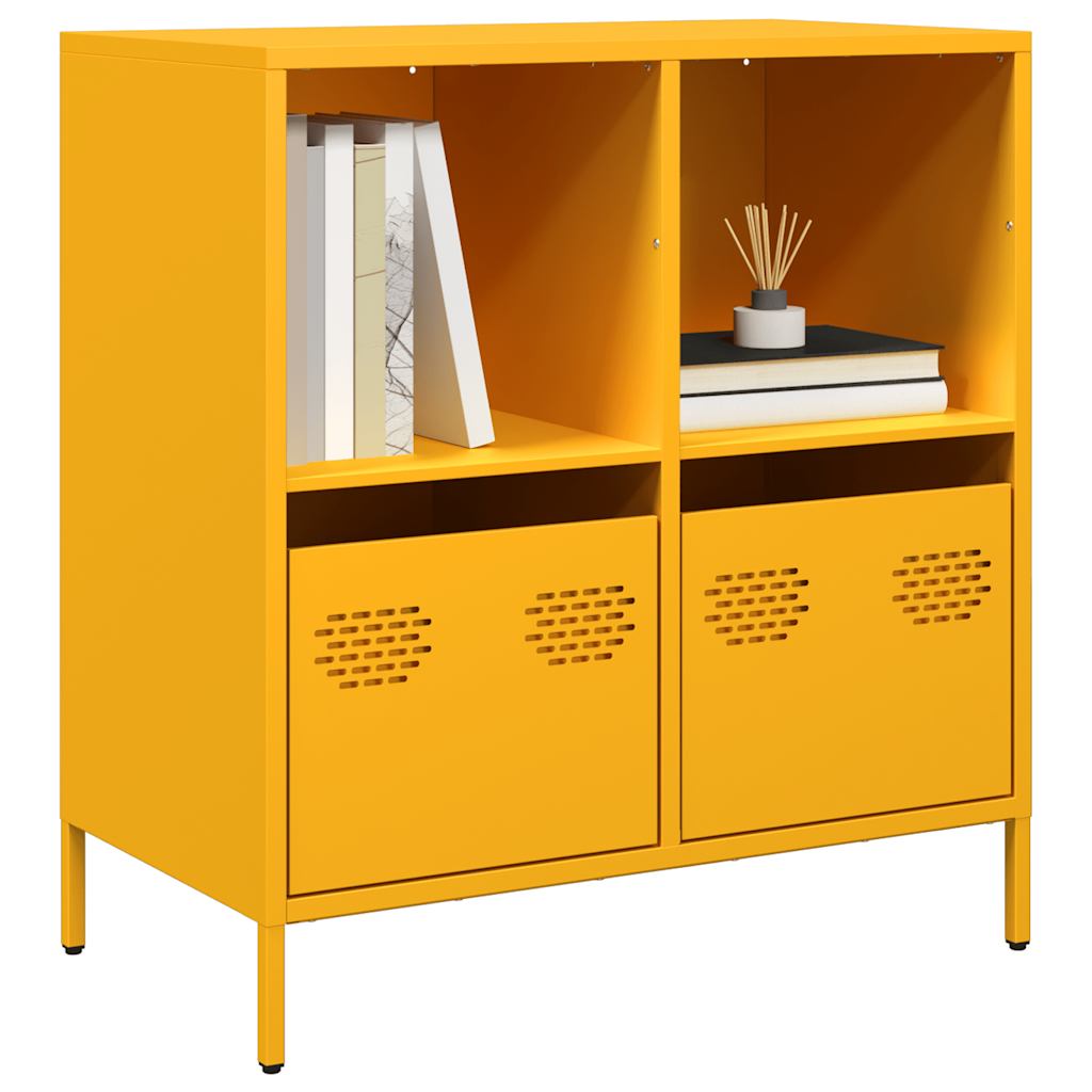 vidaXL Dulap, galben muștar, 68x39x73,5 cm, oțel laminat la rece vidaXL Dulap, galben muștar, 68x39x73,5 cm, oțel laminat la rece
