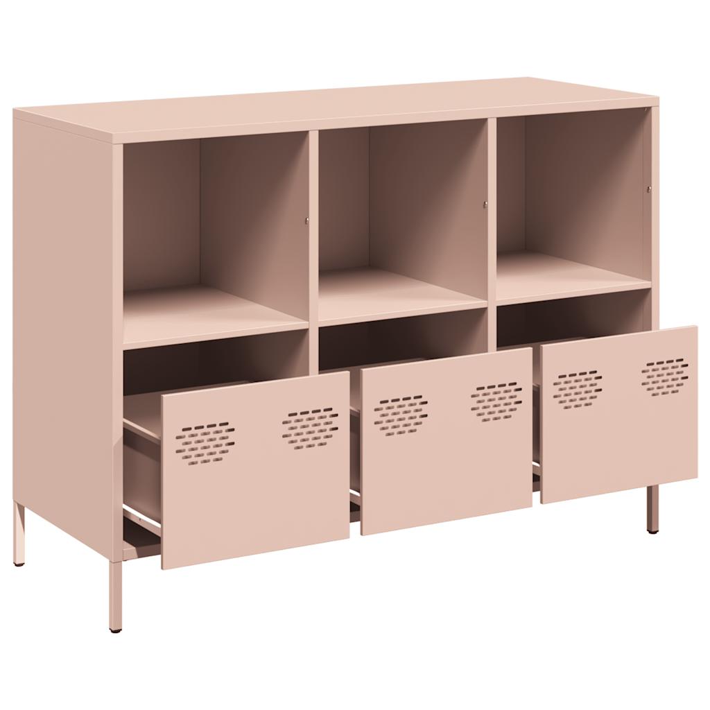 vidaXL Dulap, roz, 101,5x39x73,5 cm, oțel laminat la rece