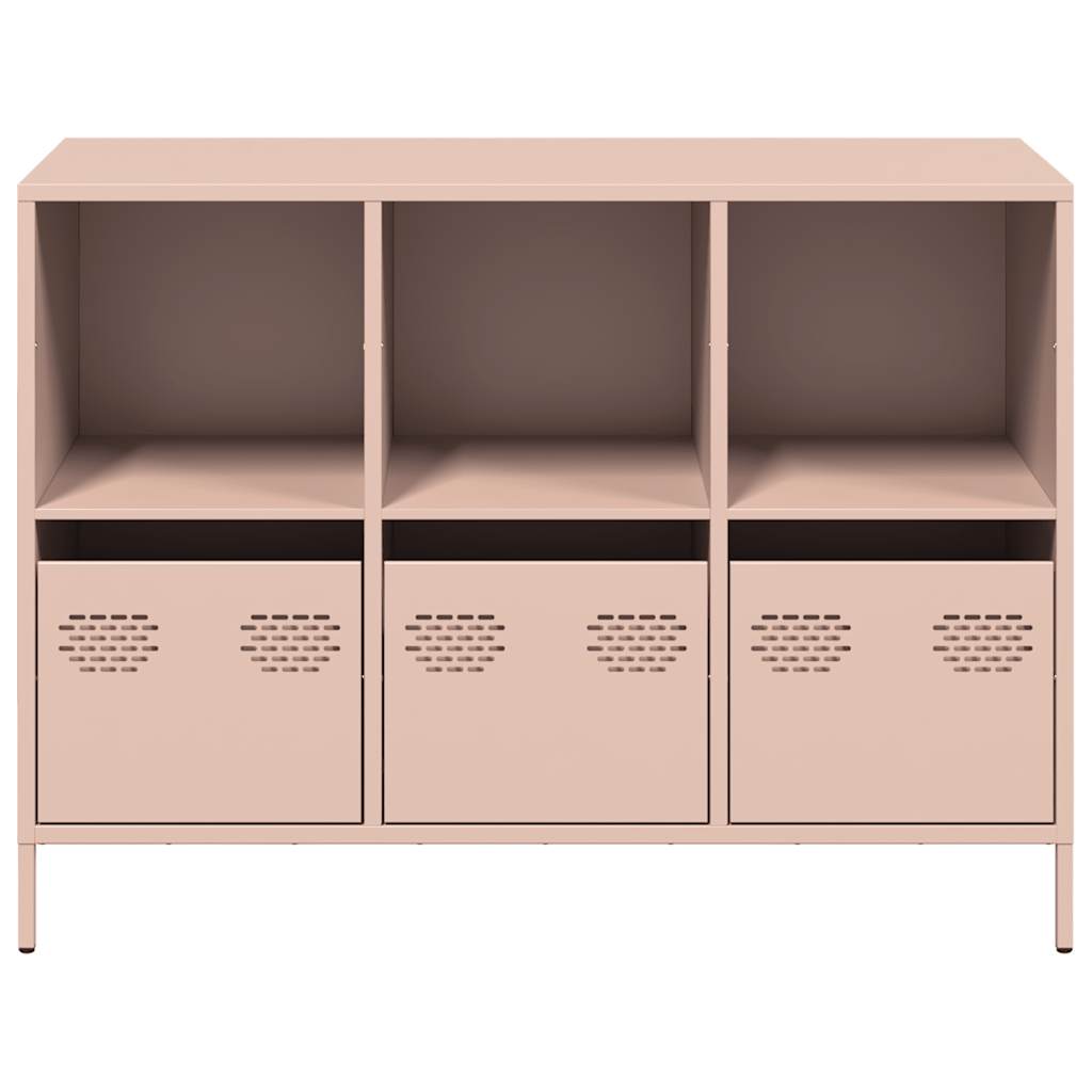 vidaXL Dulap, roz, 101,5x39x73,5 cm, oțel laminat la rece