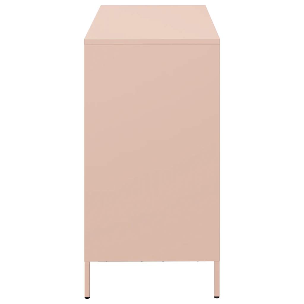 vidaXL Dulap, roz, 101,5x39x73,5 cm, oțel laminat la rece