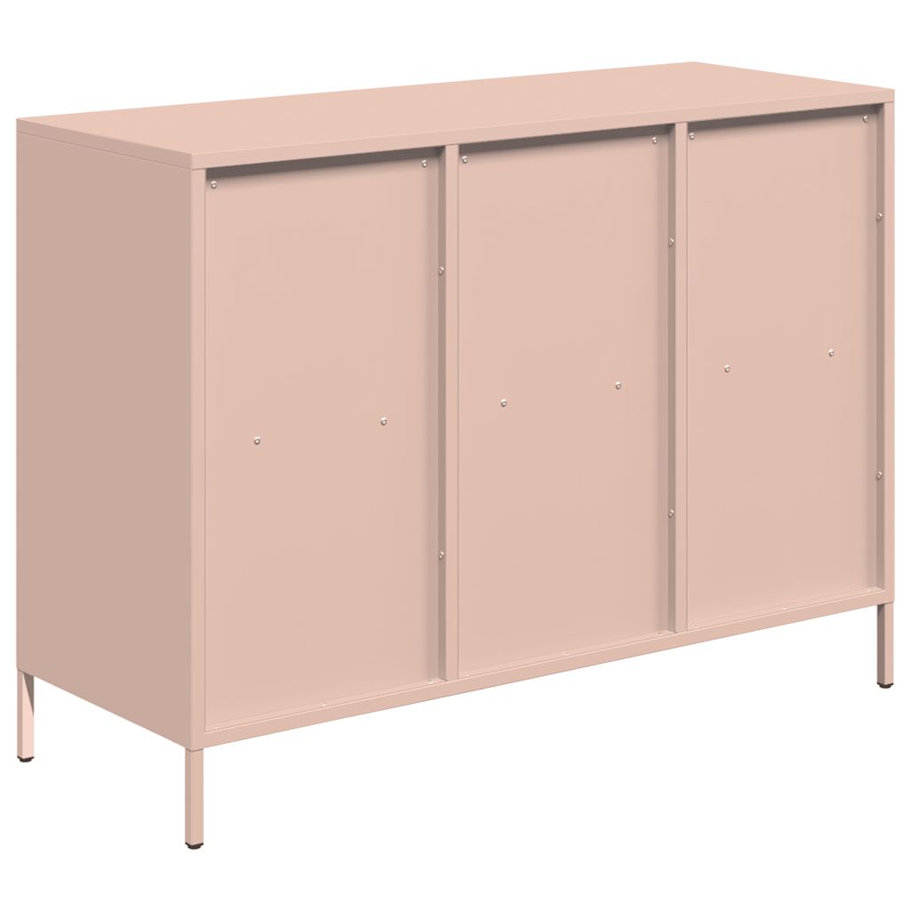 vidaXL Dulap, roz, 101,5x39x73,5 cm, oțel laminat la rece