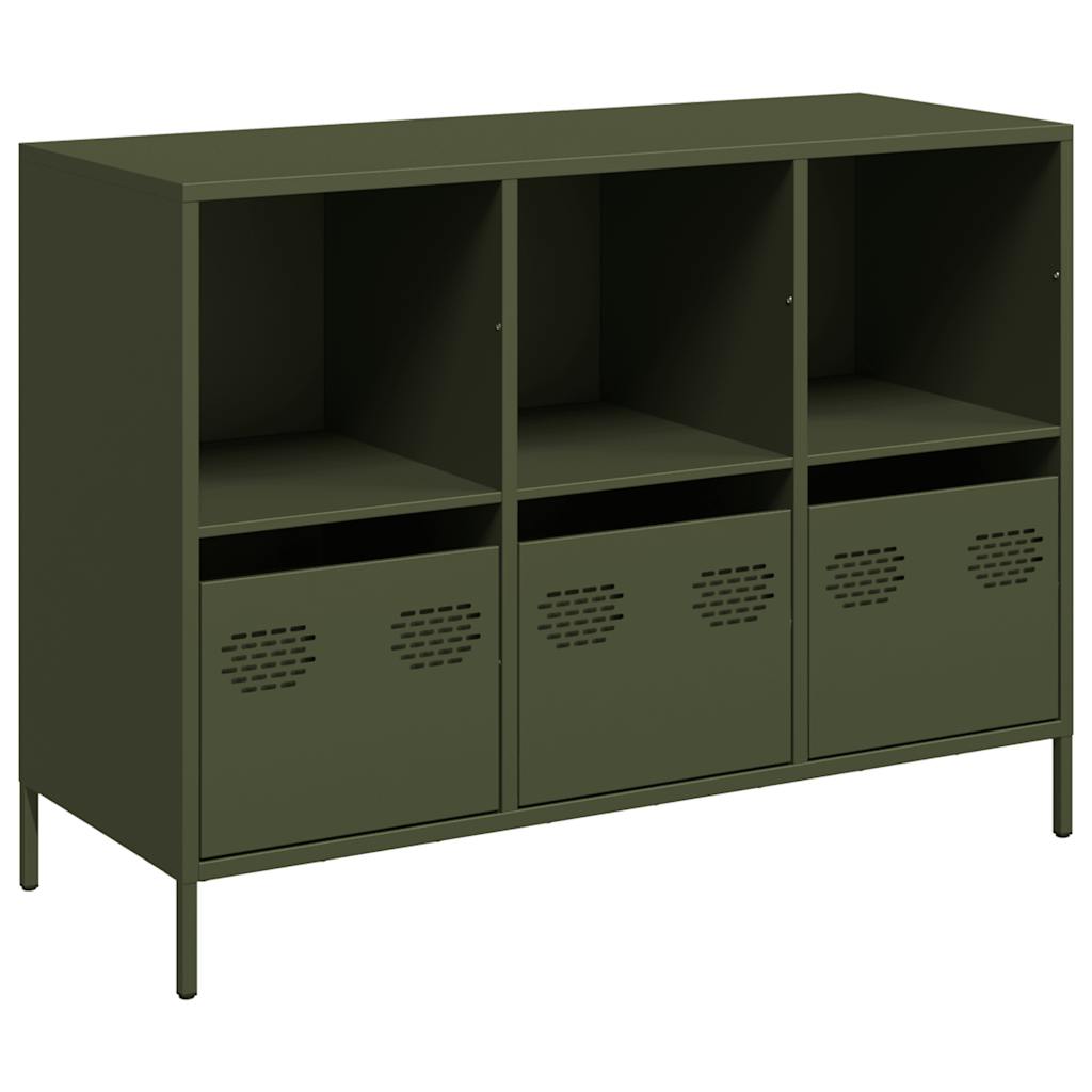 vidaXL Dulap, verde măsliniu, 101,5x39x73,5 cm, oțel laminat la rece