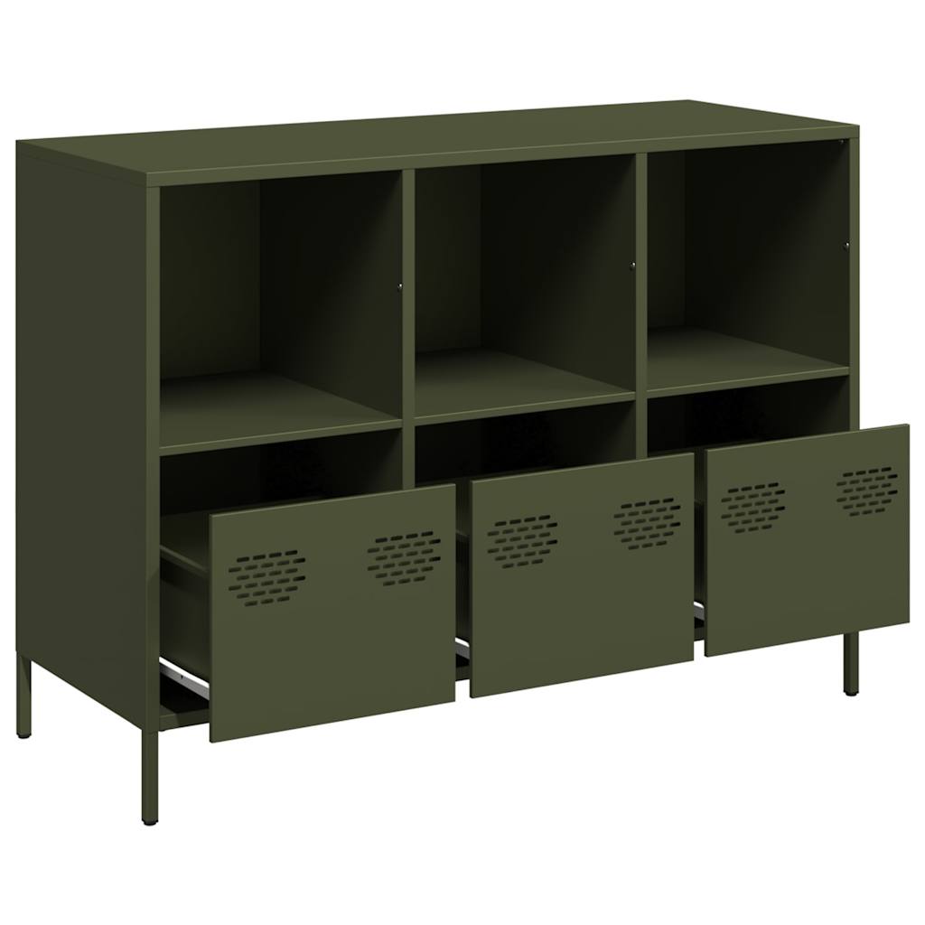 vidaXL Dulap, verde măsliniu, 101,5x39x73,5 cm, oțel laminat la rece