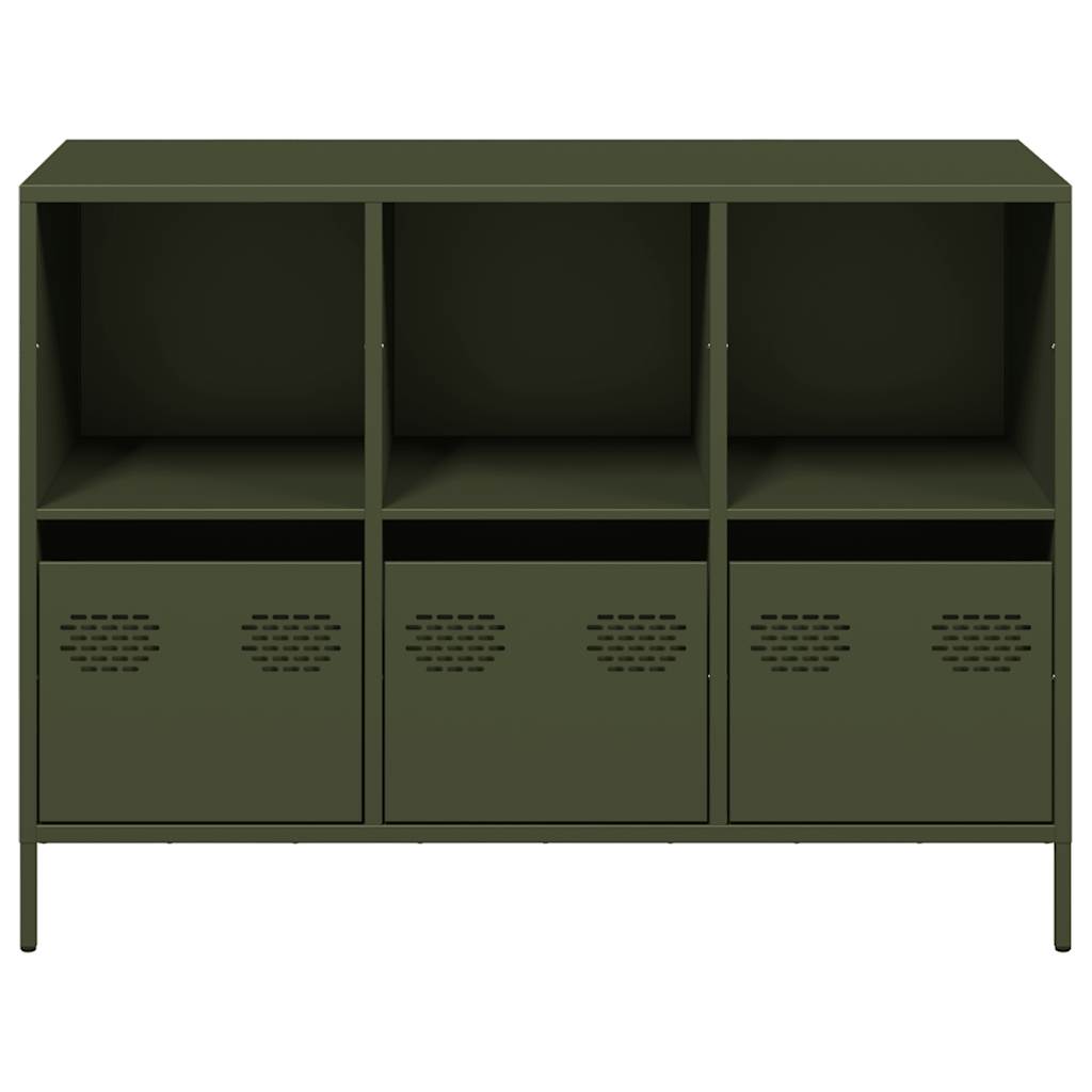 vidaXL Dulap, verde măsliniu, 101,5x39x73,5 cm, oțel laminat la rece