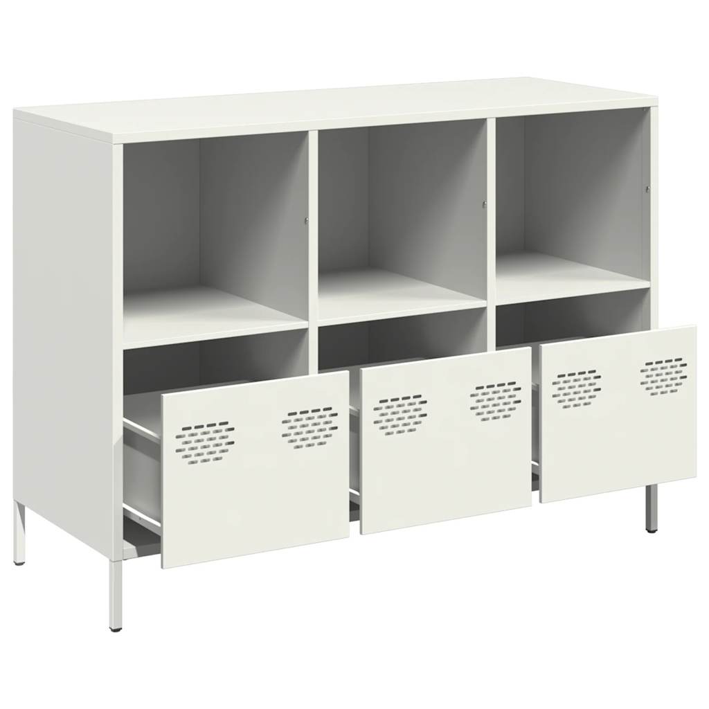 vidaXL Dulap, alb, 101,5x39x73,5 cm, oțel laminat la rece