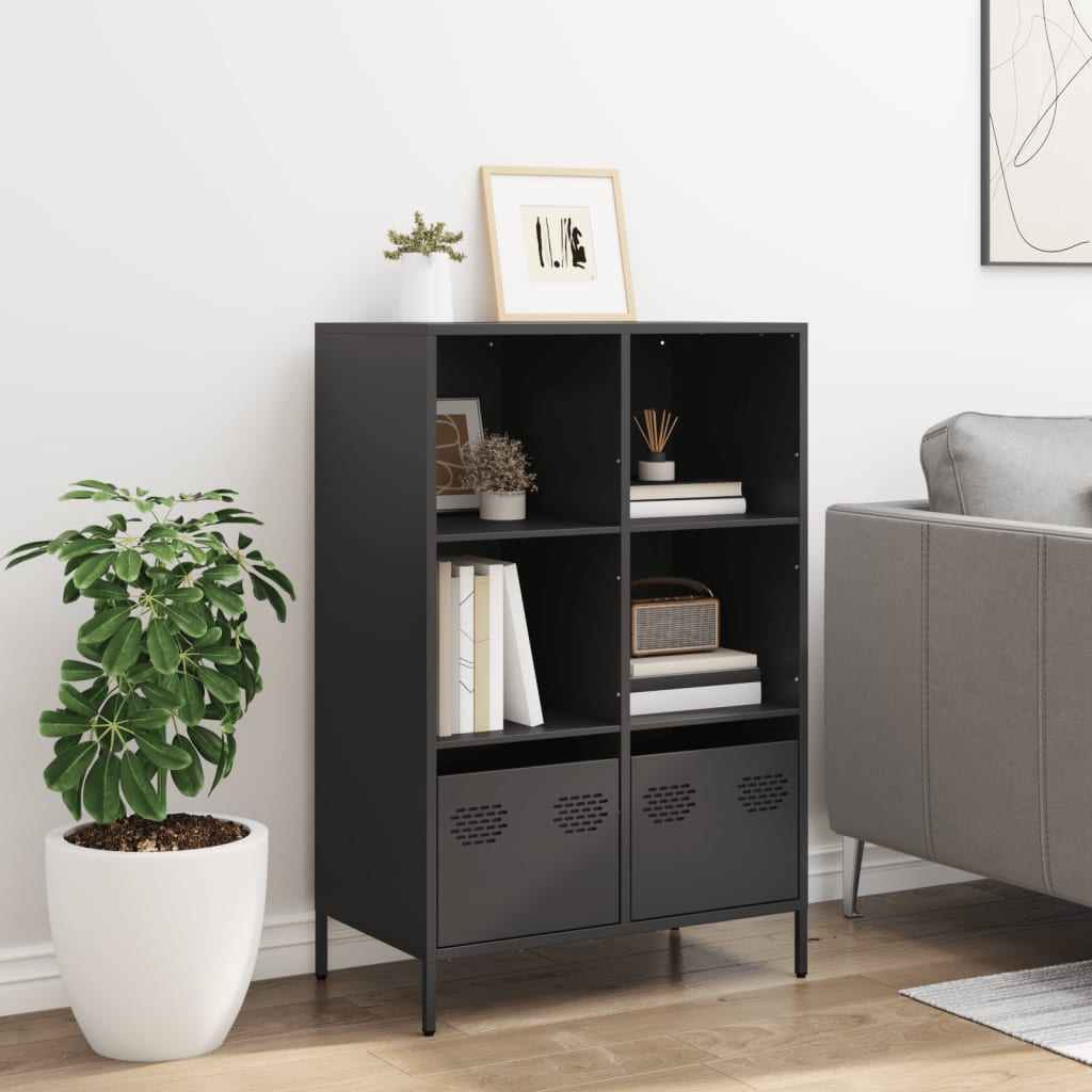 vidaXL Dulap înalt, negru, 68x39x103,5 cm, oțel