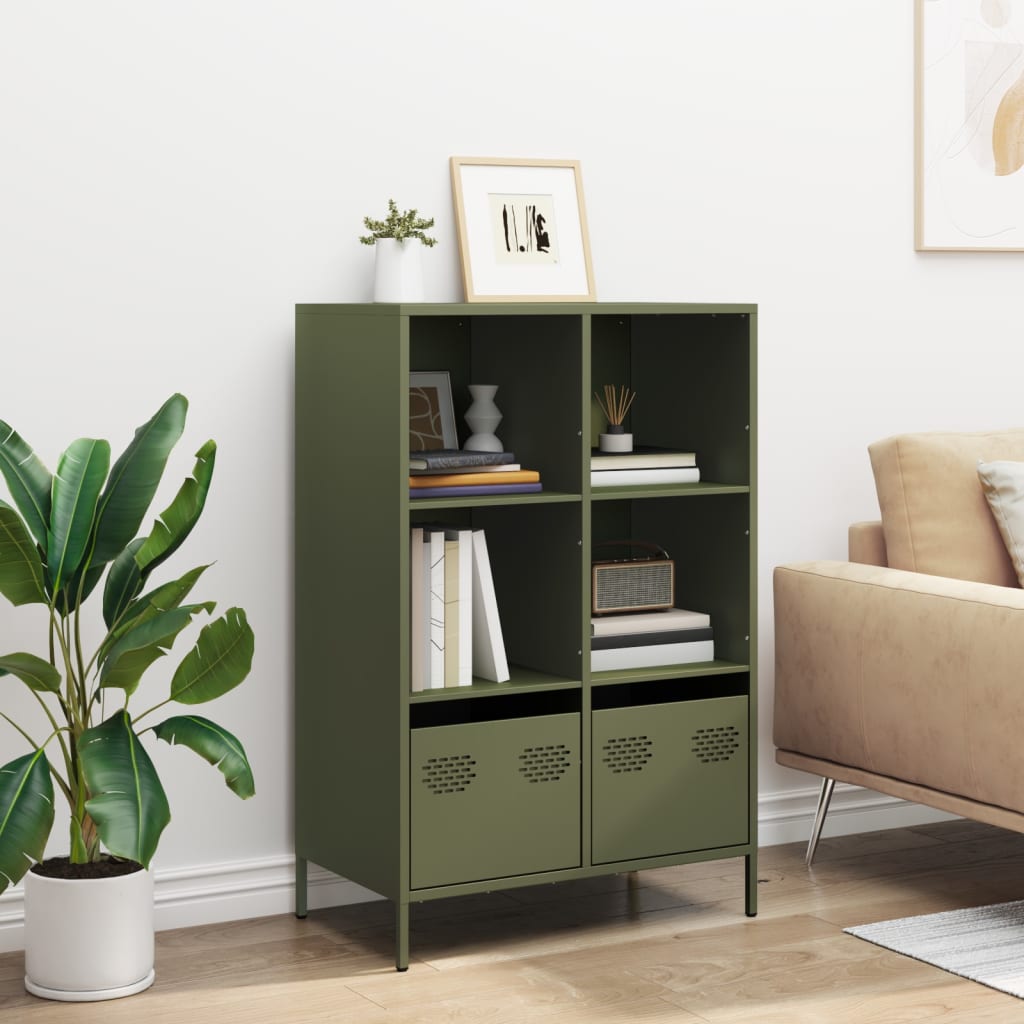 vidaXL Dulap înalt, verde măsliniu, 68x39x103,5 cm, oțel vidaXL Dulap înalt, verde măsliniu, 68x39x103,5 cm, oțel