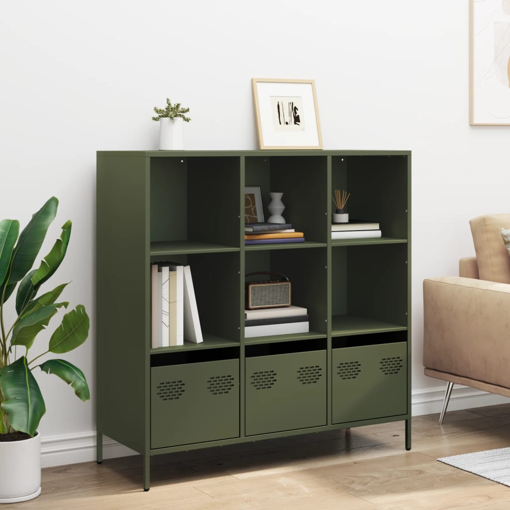 vidaXL Dulap înalt, verde măsliniu, 101,5x39x103,5 cm, oțel