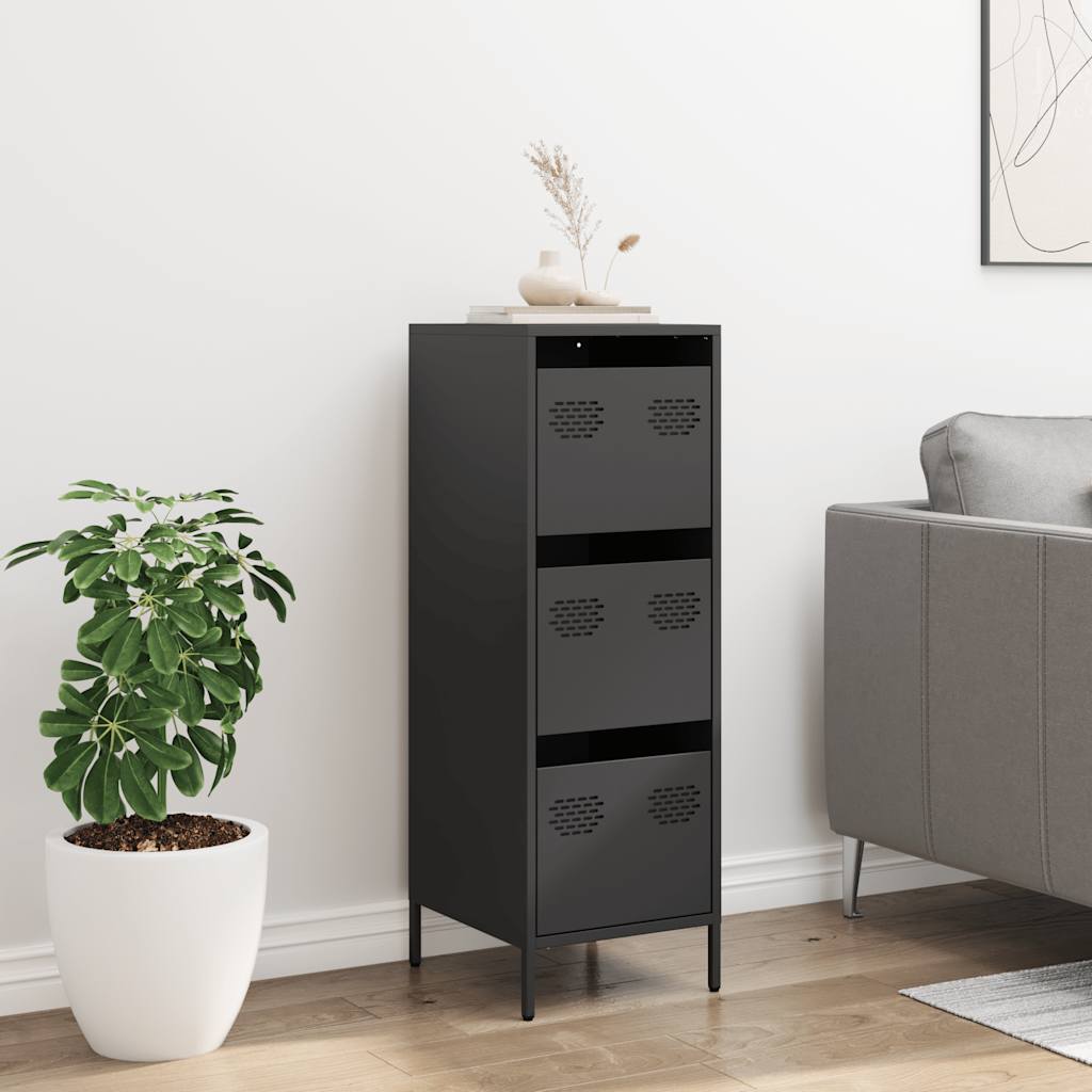 vidaXL Dulap înalt, negru, 39x35x103,5 cm, oțel vidaXL Dulap înalt, negru, 39x35x103,5 cm, oțel