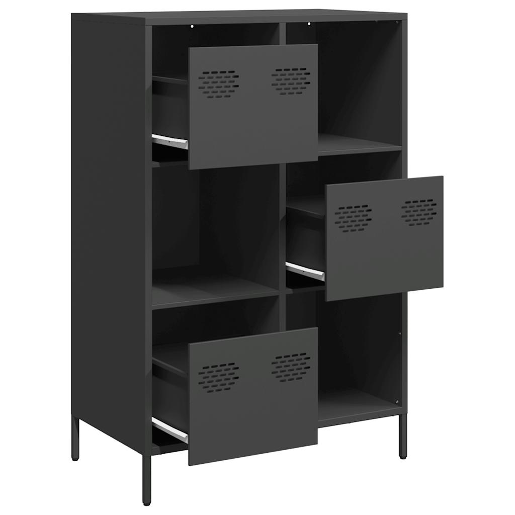 vidaXL Dulap înalt, negru, 68x39x103,5 cm, oțel