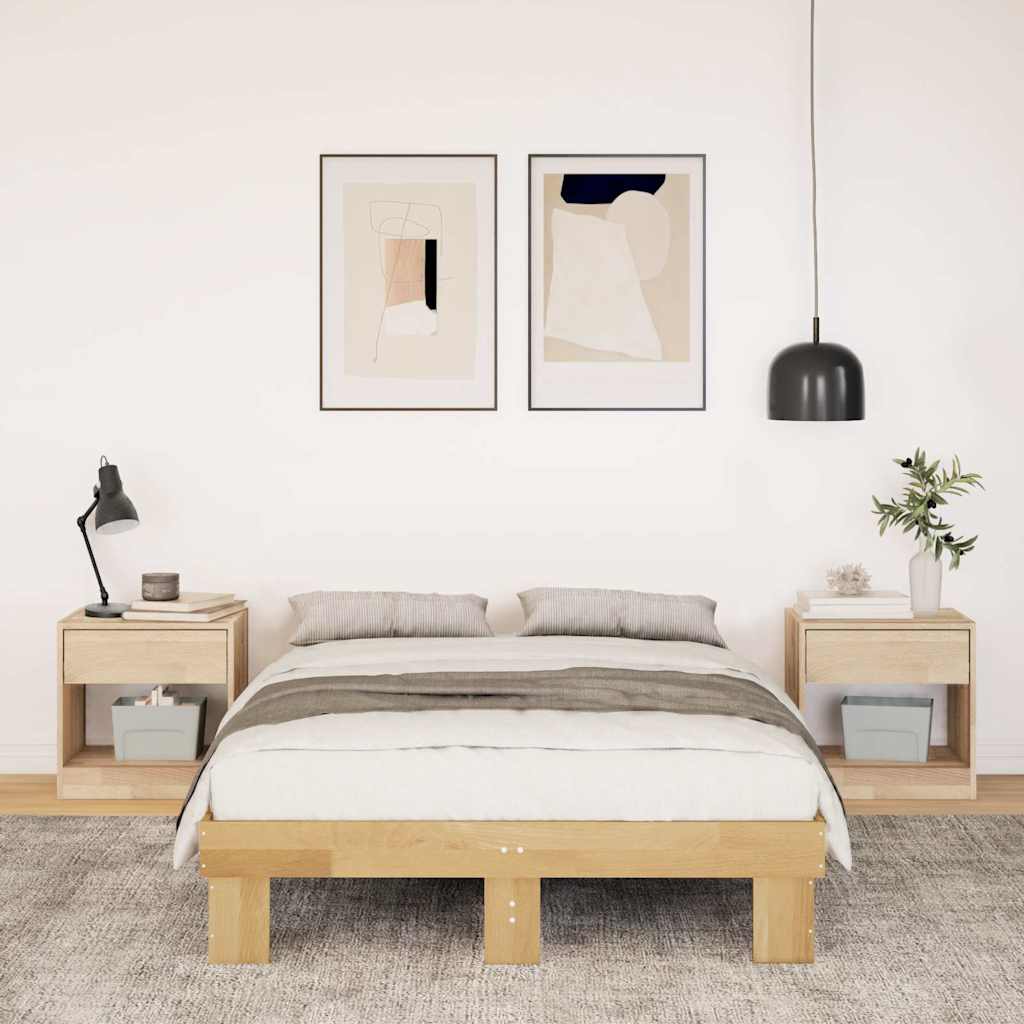 vidaXL Cadru de pat fără saltea 120x200 cm din lemn masiv de stejar vidaXL Cadru de pat fără saltea 120x200 cm din lemn masiv de stejar