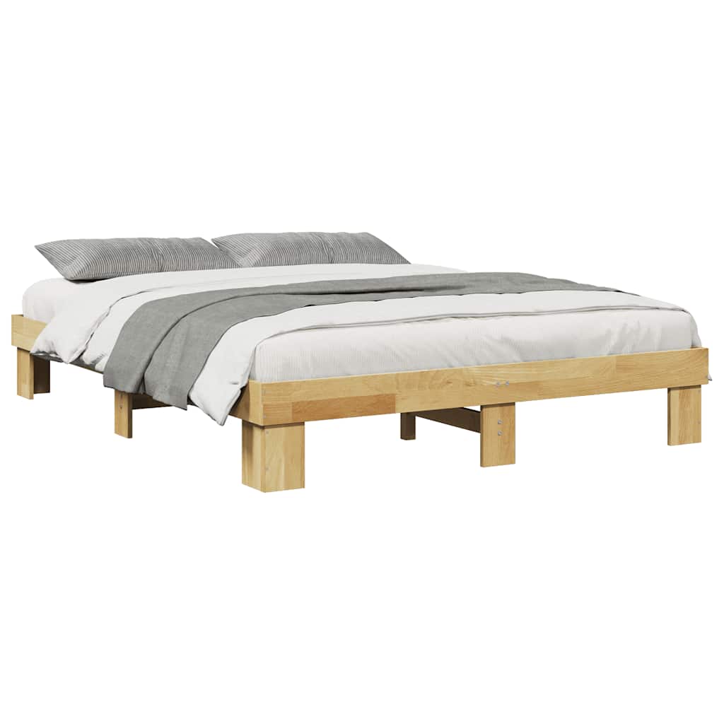 vidaXL Cadru de pat fără saltea 140x200 cm din lemn masiv de stejar vidaXL Cadru de pat fără saltea 140x200 cm din lemn masiv de stejar