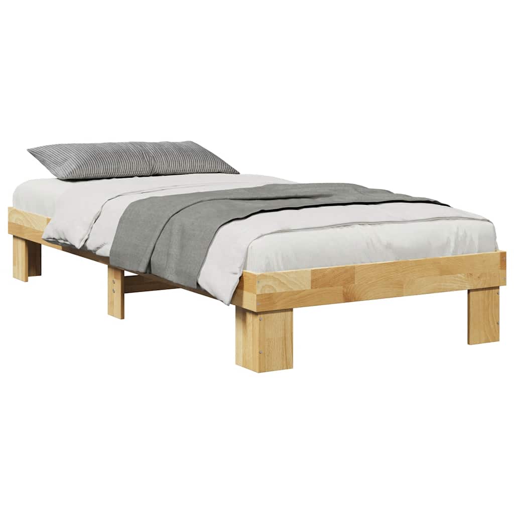 vidaXL Cadru de pat fără saltea 75x190 cm din lemn masiv de stejar vidaXL Cadru de pat fără saltea 75x190 cm din lemn masiv de stejar