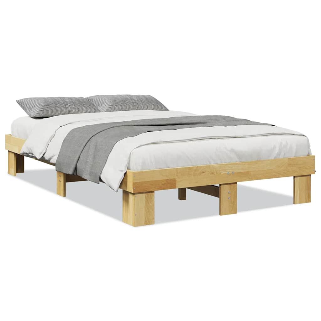vidaXL Cadru de pat fără saltea 120x190 cm din lemn masiv de stejar vidaXL Cadru de pat fără saltea 120x190 cm din lemn masiv de stejar
